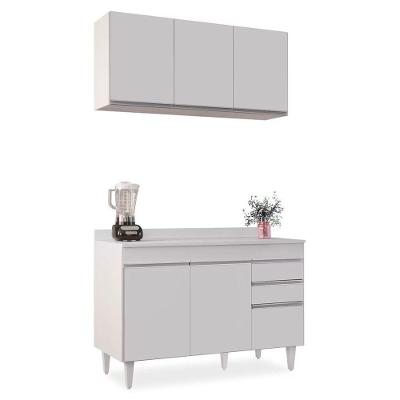 Kit Armário Aéreo Balcão 120cm Branco