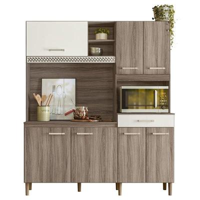 Armario Cozinha 7 Portas E 1 Gaveta Yara Carvalho Nature/off White Carvalho Nature/off White
