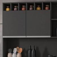 Kit Cozinha Compacta Alice 130Cm Com 6 Portas E 1 Gaveta Cinza Escuro - Desk Design - 2