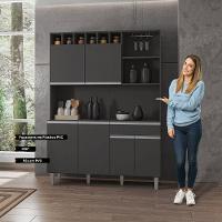 Kit Cozinha Compacta Alice 130Cm Com 6 Portas E 1 Gaveta Cinza Escuro - Desk Design - 3