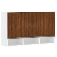 Armário 120cm 2 Portas C/Nicho Branco Polar C/Nogueira - 1