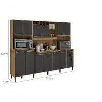 Armario Agata 13 Portas 2 Gavetas 5 Nichos Cinamomo/grafite - 3