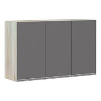 Armário Para Cozinha 120cm 3 Portas Lis Legno Crema C/Cinza - 1