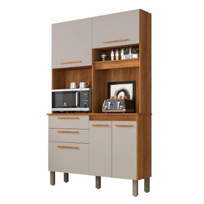 Armário De Cozinha Dubai 5 Portas 2 Gavetas Sallêto Cinamono Off White