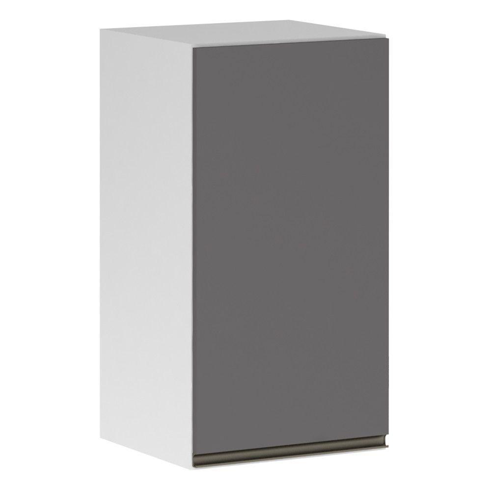 Armário Perola 40cm 1 Porta Branco Polar C/Cinza Puro - 1