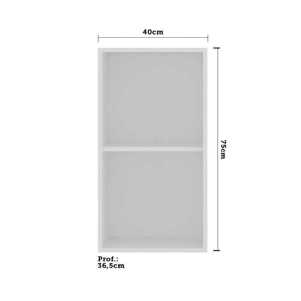 Armário Perola 40cm 1 Porta Branco Polar C/Cinza Puro - 3