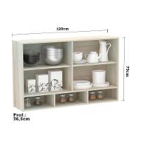 Armário 120cm 2 Portas C/Nicho Lis Legno Crema C/Gaia - 3