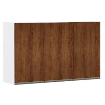 Armário Perola 120cm 3 Portas Branco Polar C/Nogueira