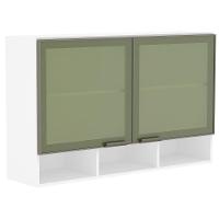 Armário 120cm 2 Portas C/Nicho E Vidro Reflecta Branco - 1