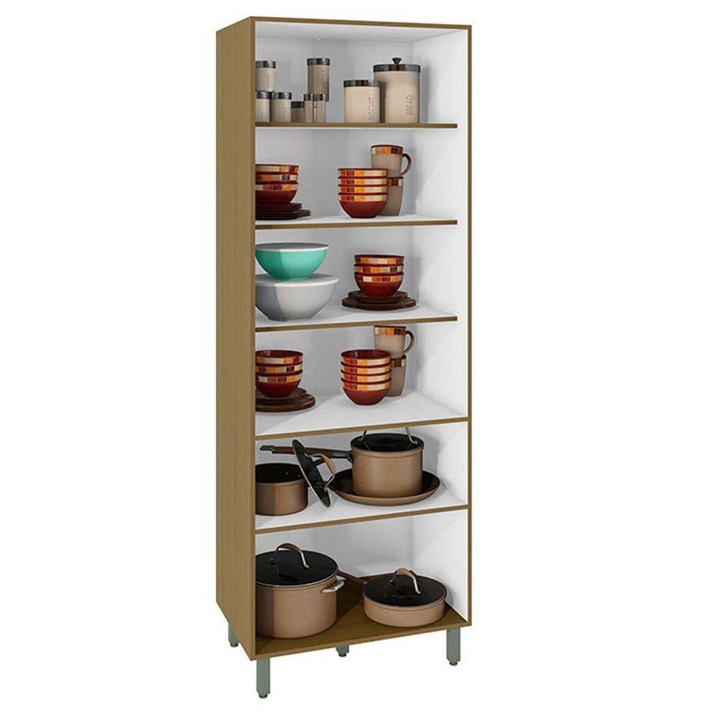 Paneleiro Cristaleira Evidence 4 Portas Com Vidro Reflecta Poliman Móveis Carvalho - 3