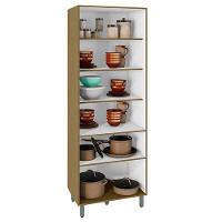 Paneleiro Cristaleira Evidence 4 Portas Com Vidro Reflecta Poliman Móveis Carvalho - 3