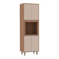 Paneleiro 70cm Nicho Para Microondas 4 Portas 2 Prateleiras - 1