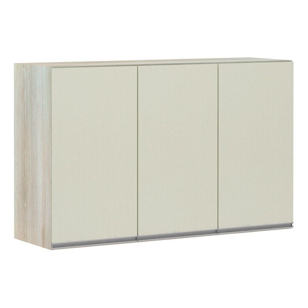 Armário Para Cozinha 120cm 3 Portas Lis Legno Crema C/Kash - 1