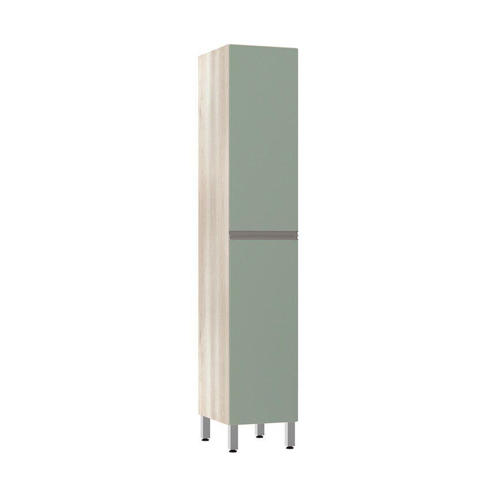Paneleiro 40Cm 2 Portas Luci Legno Crema Com Verde Jade - 1