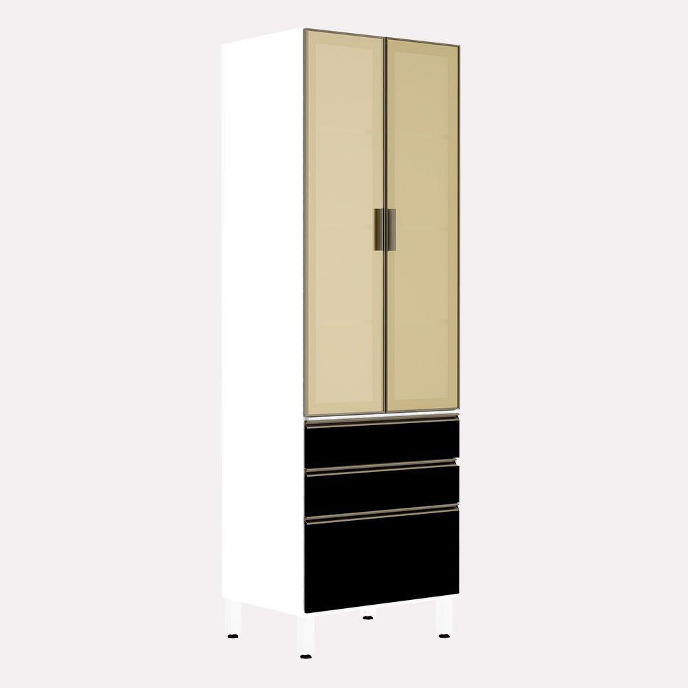 Paneleiro Torre 70Cm Bronze Pérola Branco Com Preto Txt - 1