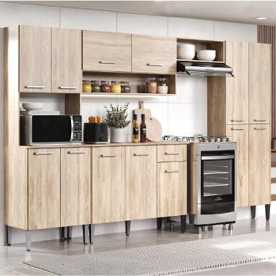 Armário Cozinha Completa Arizona Plus 4 Portas 1 Gaveta MDF 229 cm Amadeirado