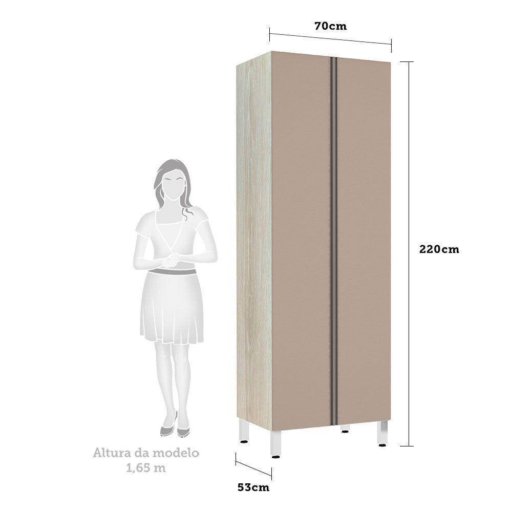 Paneleiro 70Cm Duplo 2 Portas Luci Legno Crema Com Connect - 2