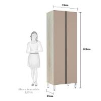 Paneleiro 70Cm Duplo 2 Portas Luci Legno Crema Com Connect - 2