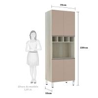 Paneleiro C/ Nicho De Microondas 70Cm E 1 Nicho Luci Legno C - 2