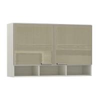 Armário 120cm 2 Portas C/Vidro Reflecta Bronze + Nicho Lis - 1