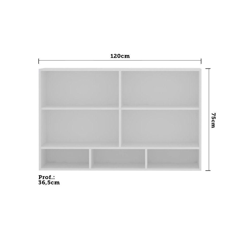 Armário 120cm 2 Portas C/Nicho Branco Polar C/Kashmir - 4
