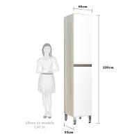 Paneleiro 40Cm 2 Portas Luci Legno Crema Com Branco Polar - 2