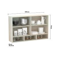 Armário 120cm 2 Portas C/Nicho Lis Legno Crema C/Branco - 3