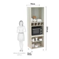 Paneleiro C/ Nicho De Microondas 70Cm E 1 Nicho Luci Legno C - 9