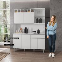 Kit Cozinha Compacta Alice 130Cm Com 6 Portas E 1 Gaveta Branco - Desk Design - 5
