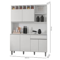 Kit Cozinha Compacta Alice 130Cm Com 6 Portas E 1 Gaveta Branco - Desk Design - 7