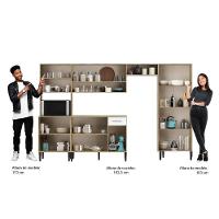 Armário Cozinha Completa Arizona Plus Carvalho Com Branco Carraro