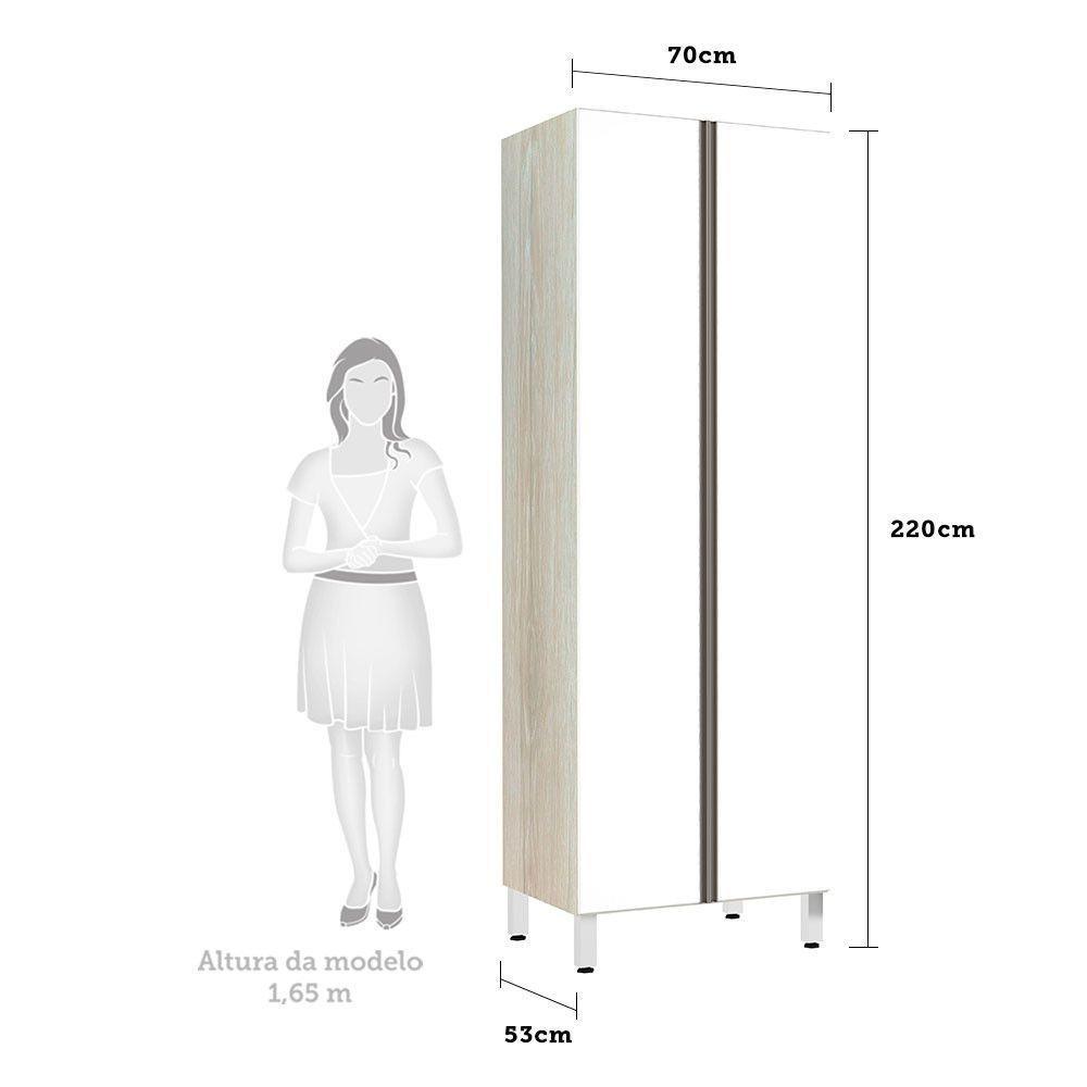 Paneleiro 70Cm Duplo Luci Legno Crema Com Branco Polar - 2