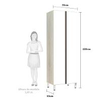 Paneleiro 70Cm Duplo Luci Legno Crema Com Branco Polar
