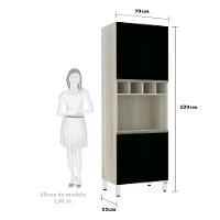 Paneleiro C/ Nicho De Microondas 70Cm E 1 Nicho Luci Legno C - 2