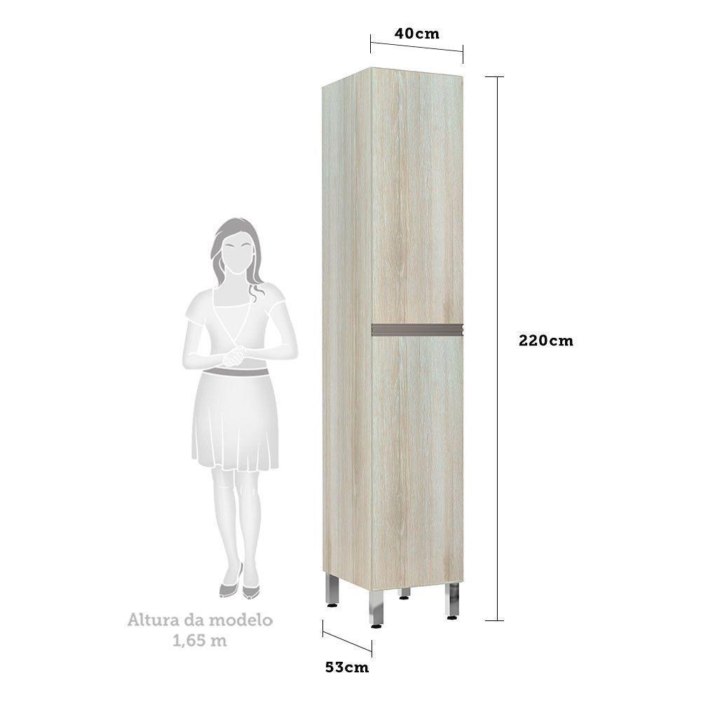 Paneleiro Luciane 40Cm 2 Portas Luci Legno Crema - 2