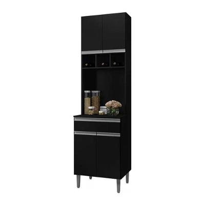 Paneleiro Duplo 4 Portas 61Cm Andreia Preto Preto