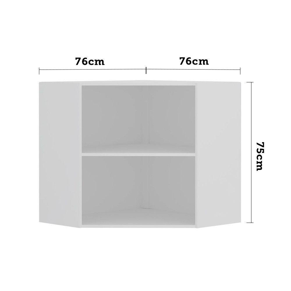 Armário Canto Diagonal 2 Portas Branco Polar - 3