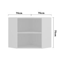 Armário Canto Diagonal 2 Portas Branco Polar - 5