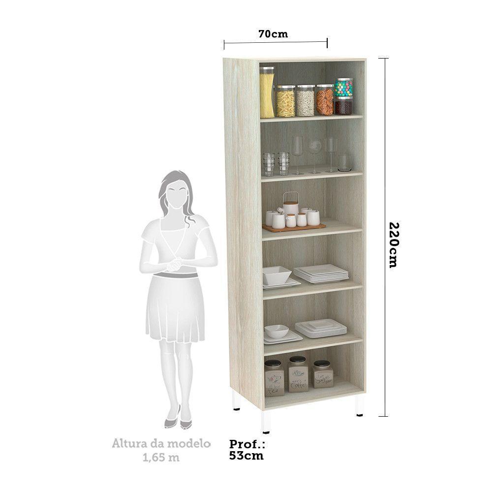 Paneleiro 70Cm Duplo 2 Portas Luci Legno Crema Com Gaia - 2