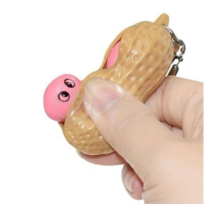 Chaveiro Amendoim Anti Stress Apertar Silicone Sensorial
