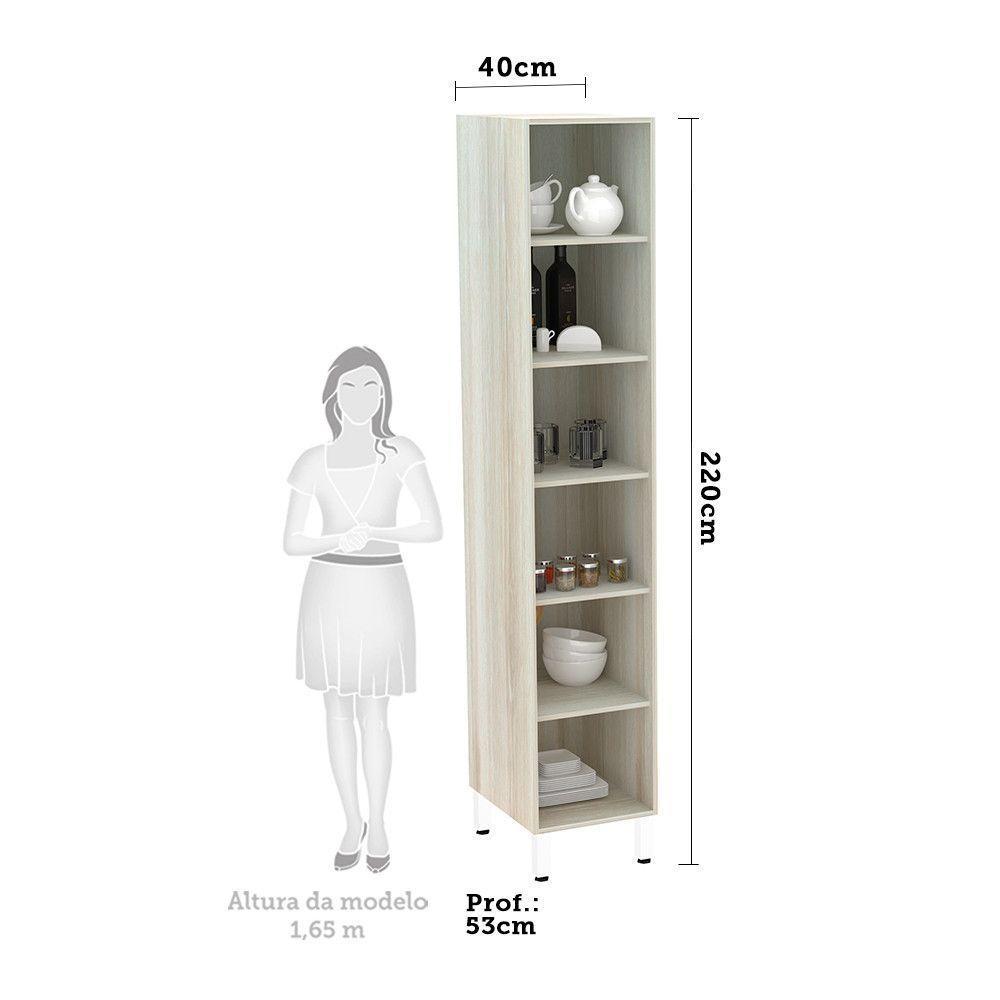 Paneleiro 40Cm 2 Portas Luci Legno Crema Com Cinza Puro - 3