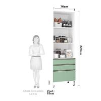 Paneleiro Torre 70Cm Bronze Pérola Branco Com Verde Jade - 2