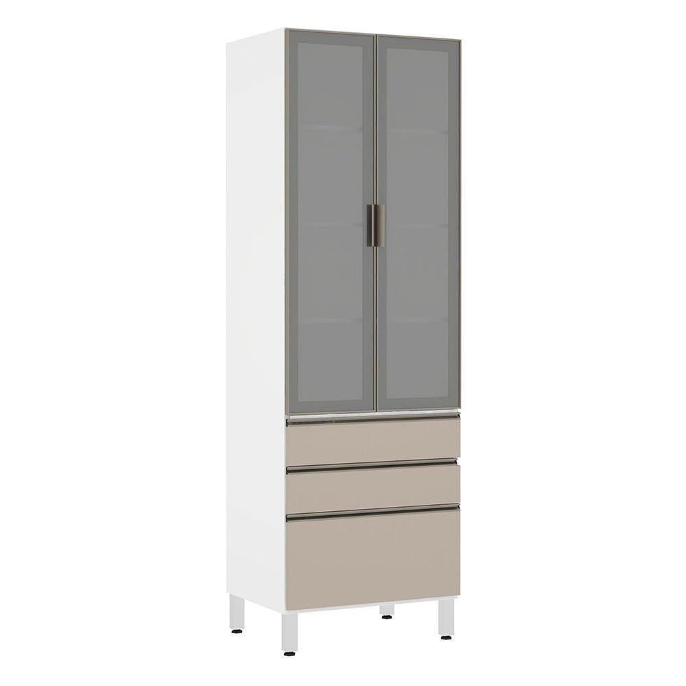 Paneleiro Torre 70Cm Prata Pérola Branco Com Connect - 1