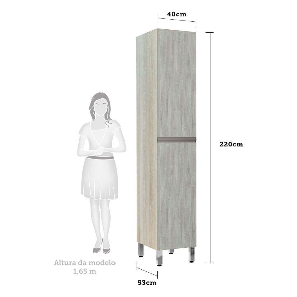 Paneleiro 40Cm 2 Portas Luci Legno Crema Com Concreto - 2