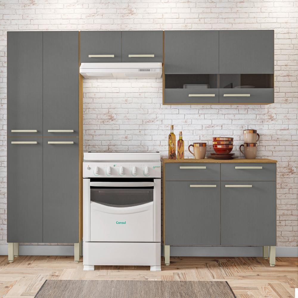 Cozinha Completa Compacta 10 Portas E 2 Gavetas Freijó - 1