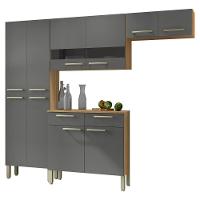 Cozinha Completa Compacta 10 Portas E 2 Gavetas Freijó