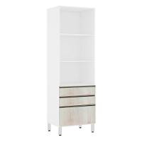 Paneleiro Torre 70Cm Prata Pérola Branco Com Legno Crema - 5