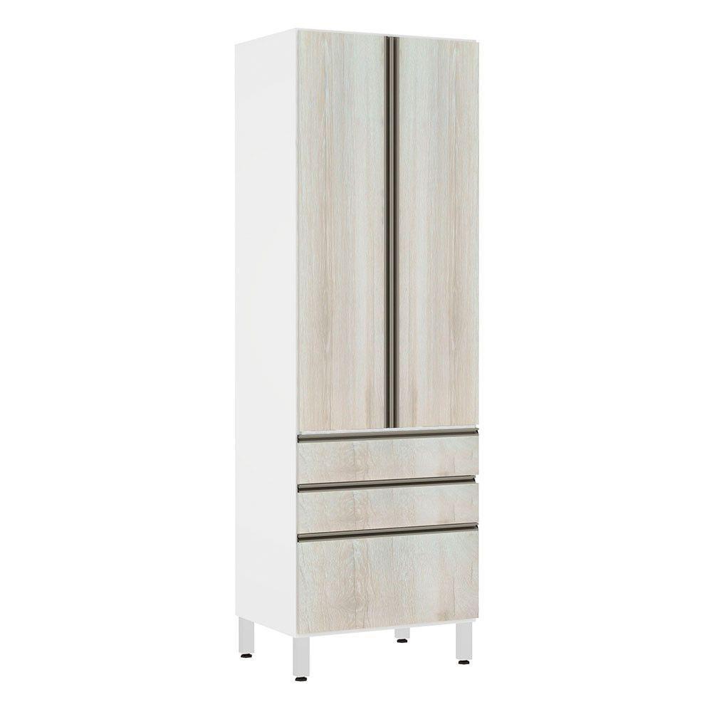 Paneleiro Torre 70Cm E Pérola Branco Com Legno Crema - 1