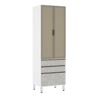 Paneleiro Torre 70Cm Bronze Pérola Branco Com Concreto - 1