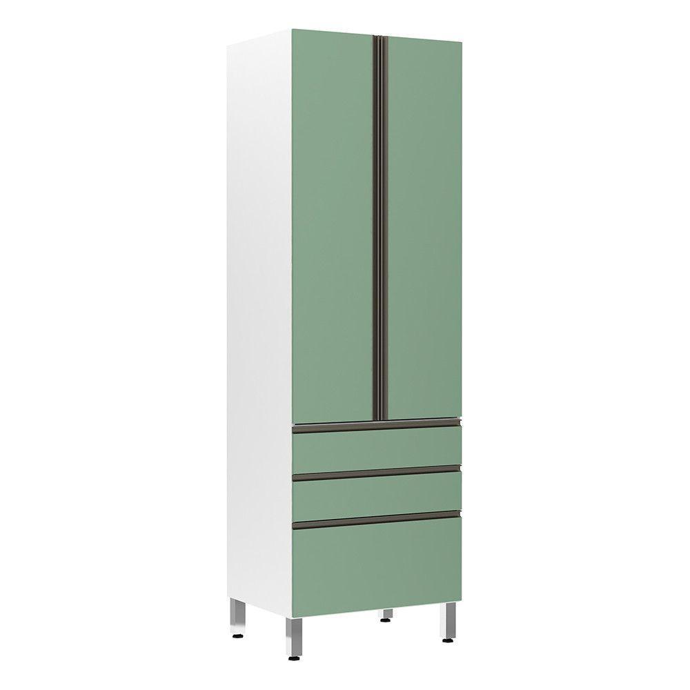 Paneleiro Torre 70Cm E Pérola Branco Com Verde Jade - 1